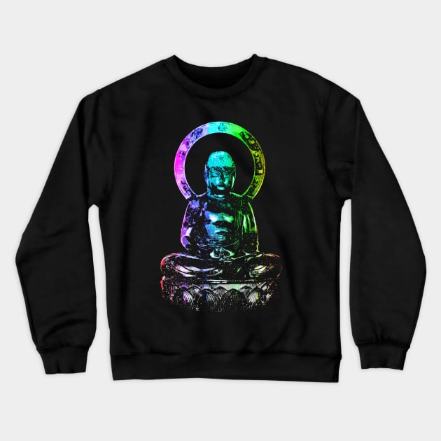 Rainbow Buddha Statue Crewneck Sweatshirt by robotface